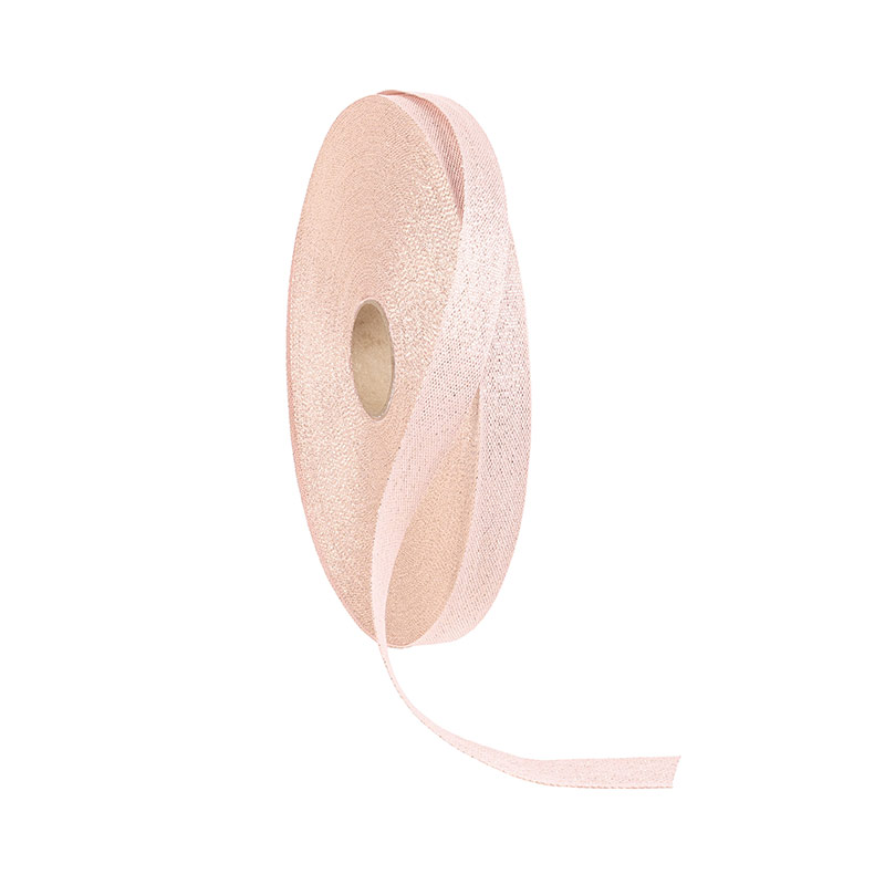 Light pink glitter finish cotton ribbon