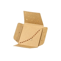 Pochettes cadeau kraft pour collier/bracelet, pois/triangles dorure à chaud - Soufflet