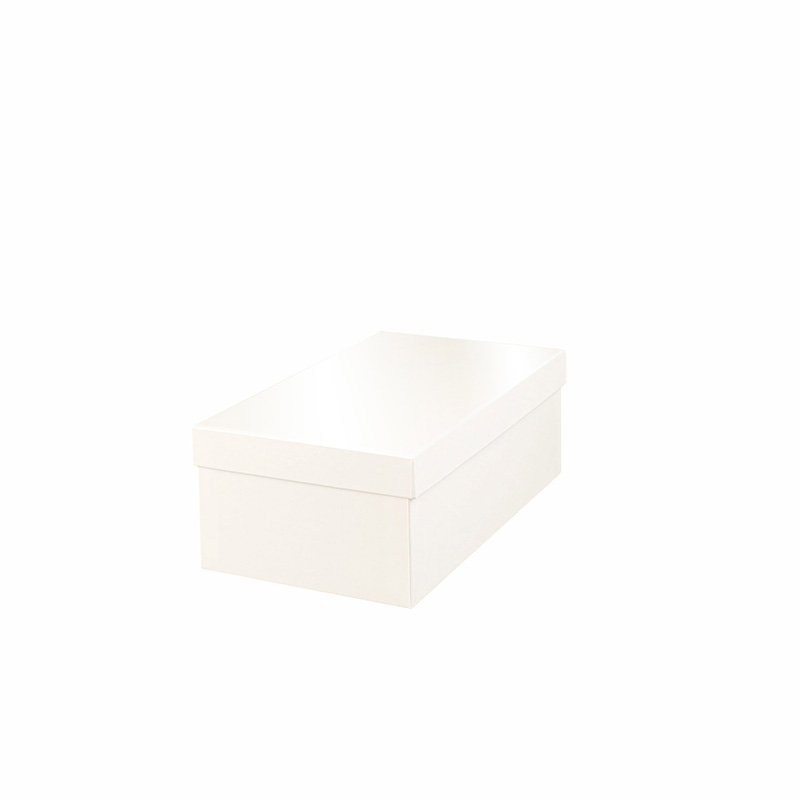 Gloss finish white card gift boxes, 20 x 20 x 5 cm H