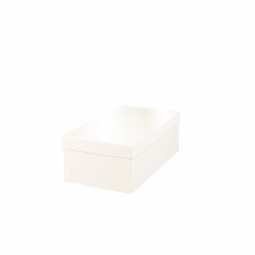 Gloss finish white card gift boxes, 20 x 20 x 5 cm H