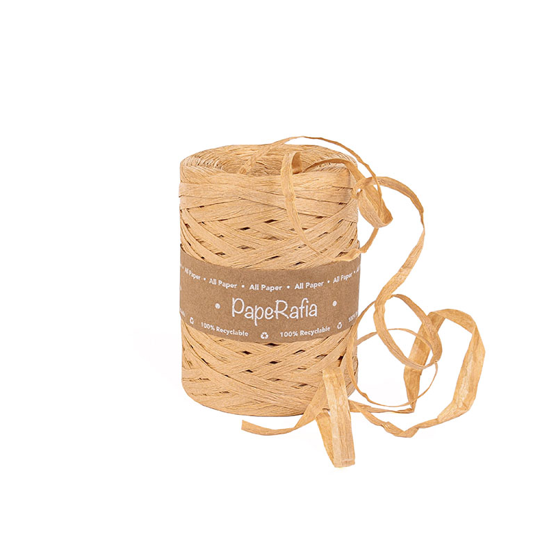 Natural Kraft-coloured synthetic raffia ribbon