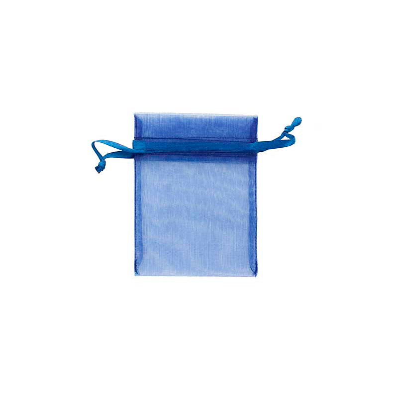 Midnight blue organza pouches, 7 x 7 cm