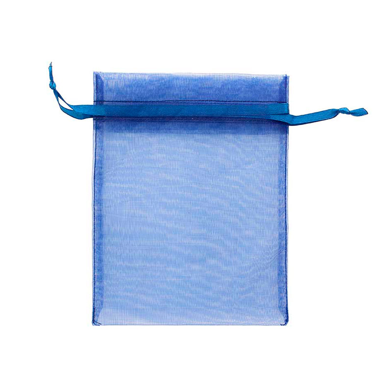 Midnight blue organza pouches, 12 x 13 cm