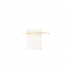 Ivory-coloured organza pouches, 7 x 7 cm