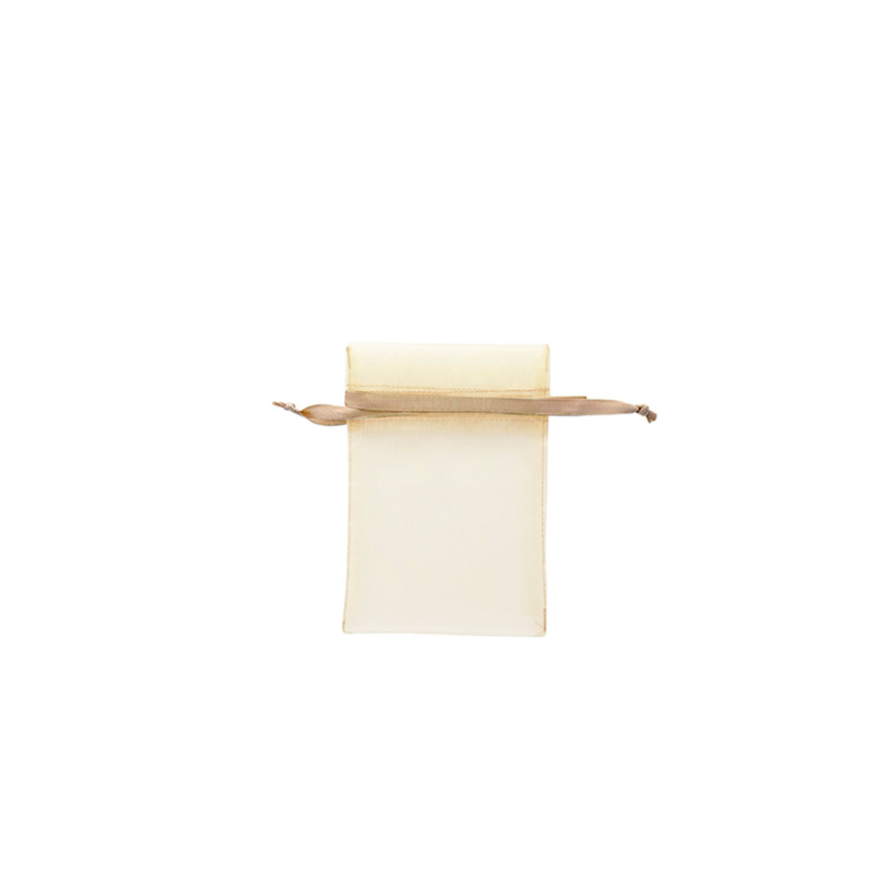 Beige organza pouches, 7 x 7 cm