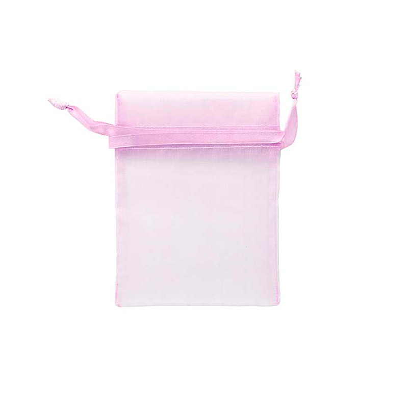 Wisteria colour organza pouches, 9 x 9 cm