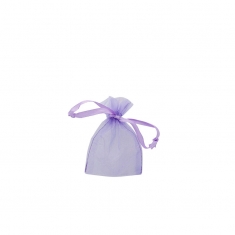 Violet organza pouches, 7 x 7 cm