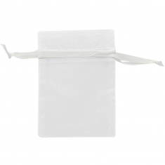 White organza pouches, 15 x 17 cm