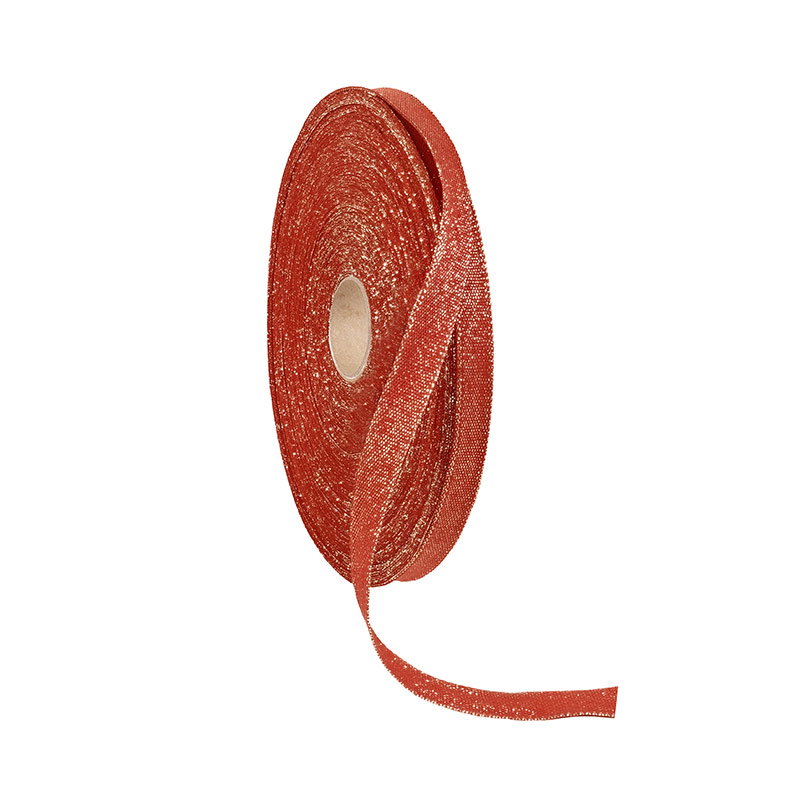 Red glitter finish cotton ribbon