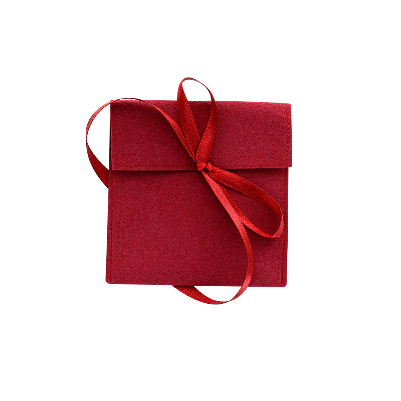 Bordeaux red microfibre pouches 8 x 8 cm