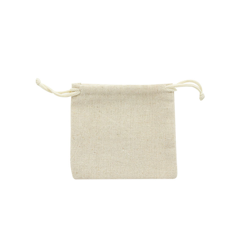 100% natural beige linen pouches with cotton drawstrings, 11 x 10 cm