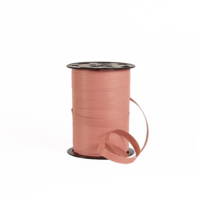 Antique pink matt crepe paper finish curling ribbon