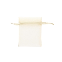 Ivory-coloured organza pouches, 12 x 13 cm