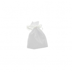 White organza pouches, 9 x 9 cm