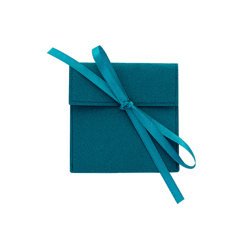 Teal microfibre pouches 8 x 8 cm