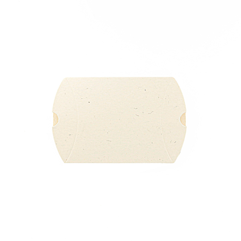 Matt cream cardboard pillow boxes, 350g - 7 x 7.5 x 2.3cm