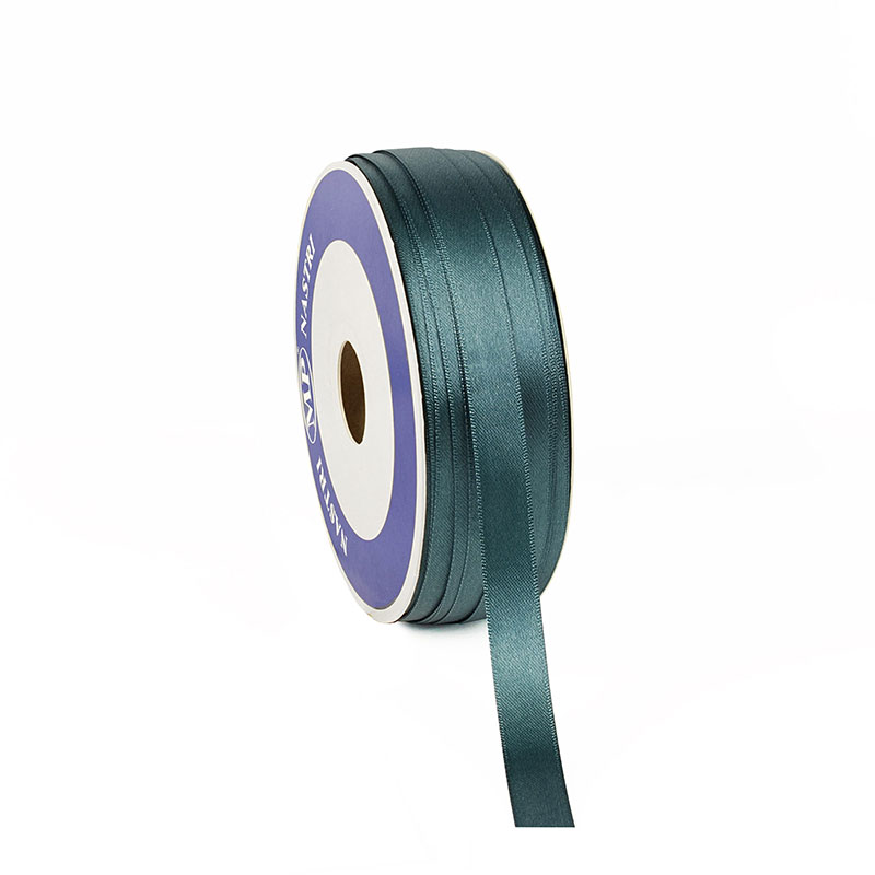 Satin finish man-made teal ribbon