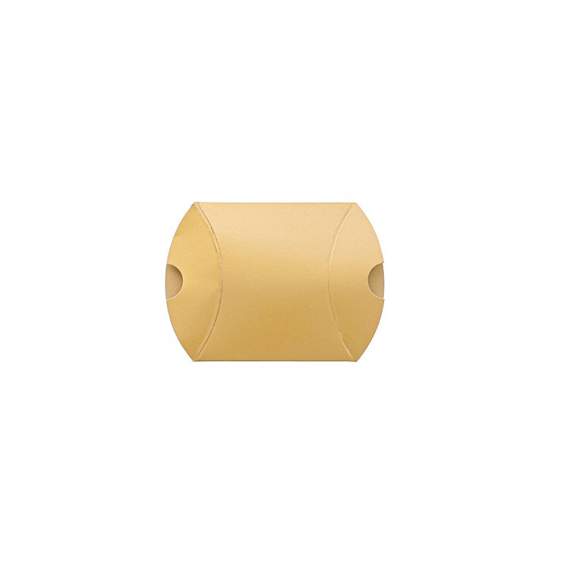 Shiny gold cardboard pillow boxes, 250g - 4 x 6 x 2cm