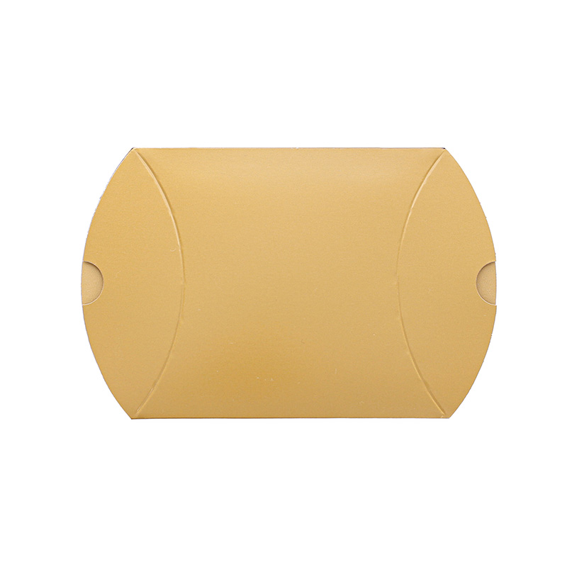 Shiny gold cardboard pillow boxes, 250g - 8 x 10 x 3.5cm