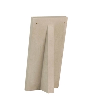 Flat concrete display stand for necklaces or chains, 15 x 31.5 cm tall, 2 rear hooks