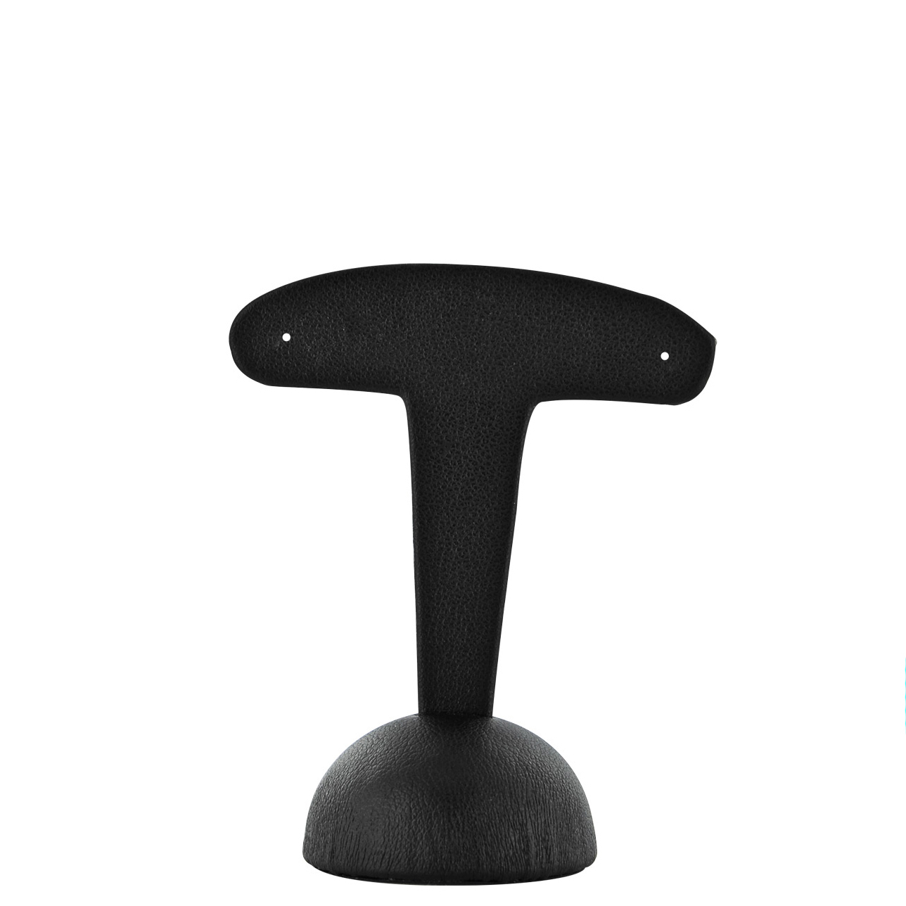Black T-shaped leatherette display stand for earrings 7,5 cm