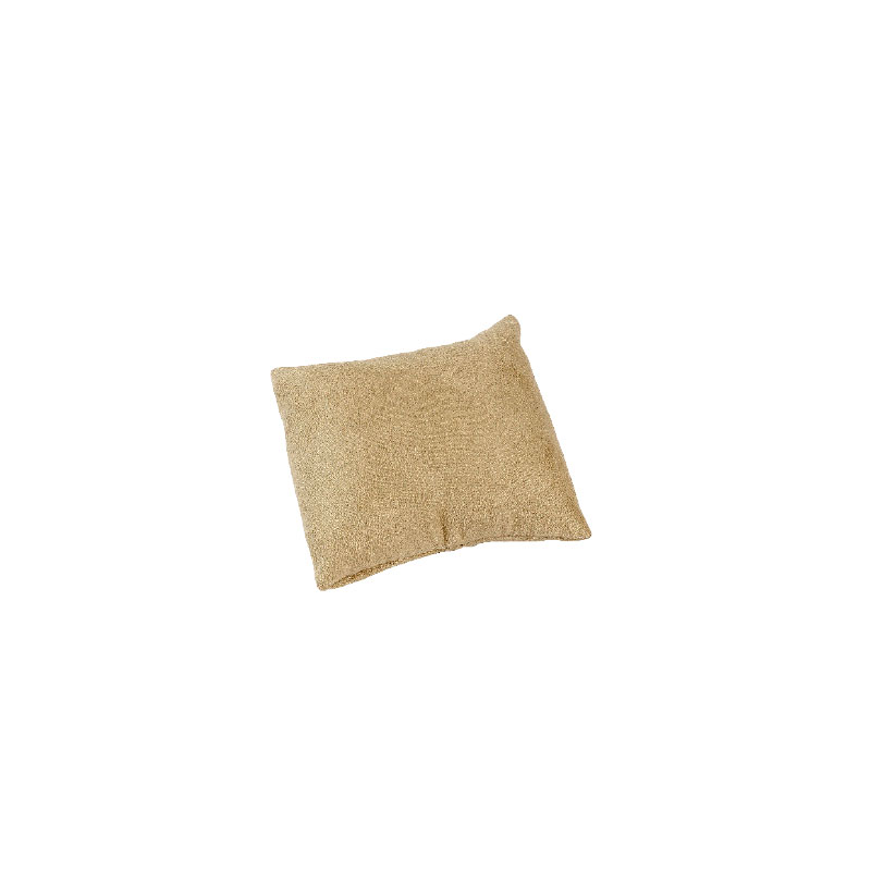 Camel coloured man-made suedette display pillow
