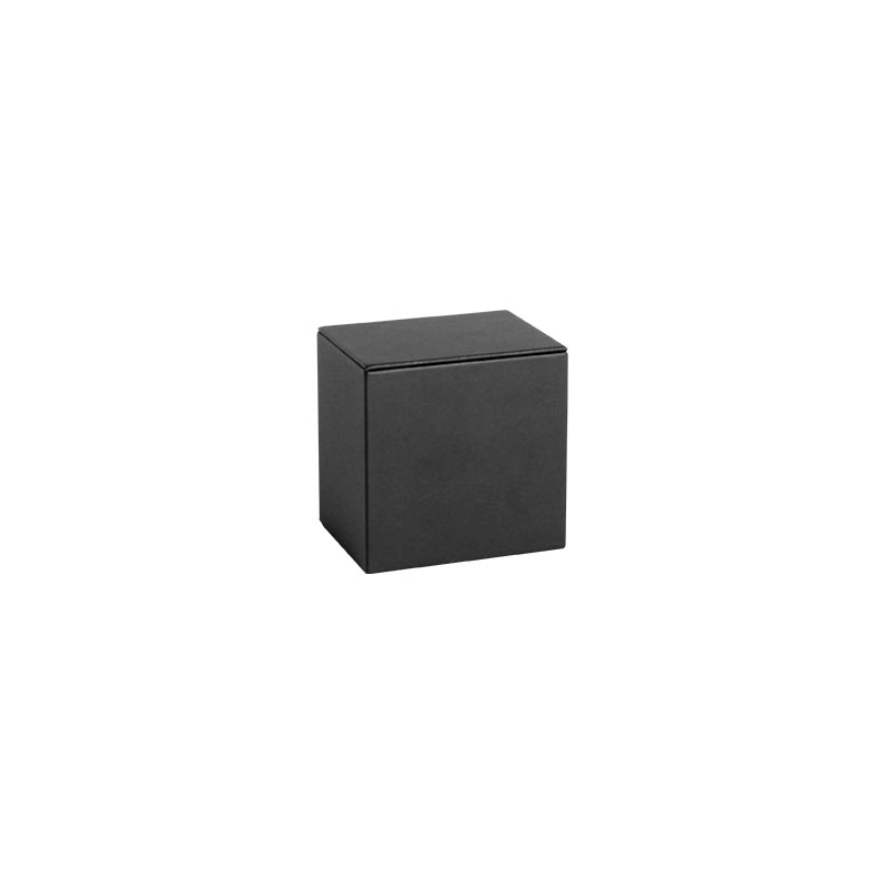 Display riser in smooth finish black man-made leatherette - 9x7x9cm