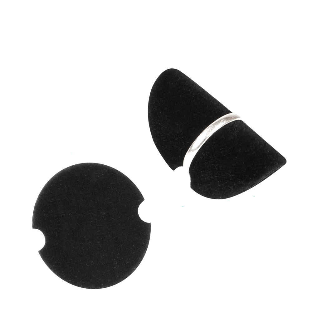 Double-sided ring discs with black velvet finish