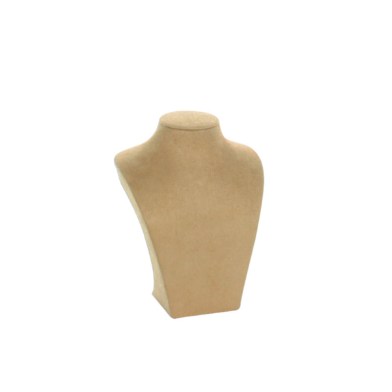 Faux chamois leather bust for displaying necklaces H 16 cm