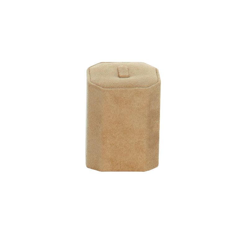 Faux chamois leather finish ring holder 8x5,5x5,1 cm