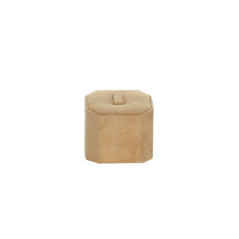 Faux chamois leather finish ring holder 5x5,5x5,1 cm
