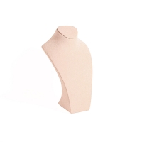 Bust in powder pink synthetic suede, H 24cm