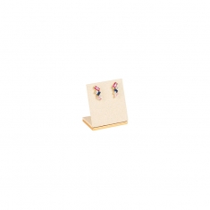 Display for 1 pair of earrings in cream synthetic suede, H 4.3cm