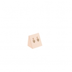 Display for 1 pair of earrings in powder pink synthetic suede, H 4cm