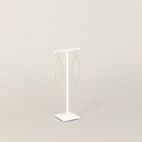 Display for 1 pair of earrings in matt white metal H 10.5cm