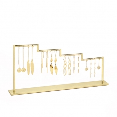 Gold-coloured metal ™Stair™ display for 8 pairs of earrings, H 13cm