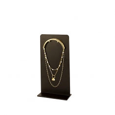 Matt black and gold metal necklace and chain display stand - 30.5 cm tall