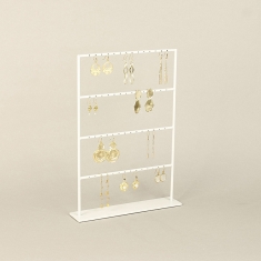 Matt white metal display for 7 pairs of earrings,