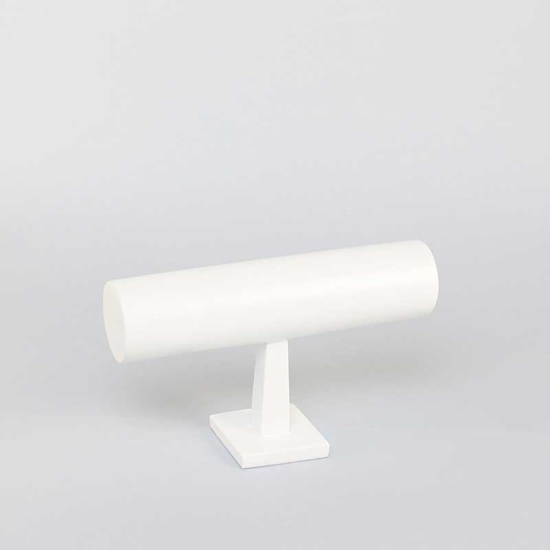 Display for bracelet with stand in matt white resin, diam. 4.4cm - L 19cm