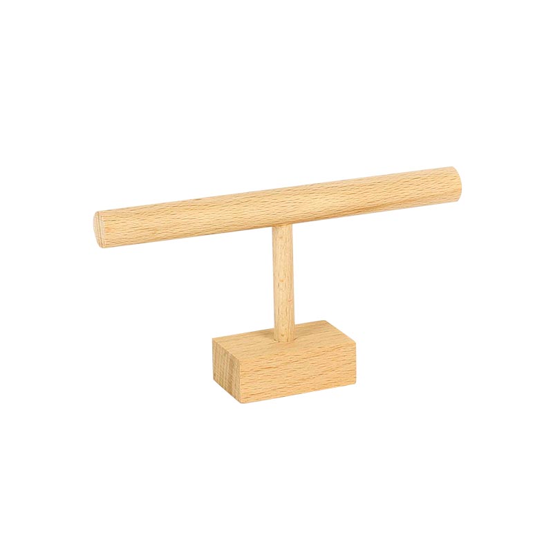 Beech wood ring bar on pedestal 15 x 8 cm H