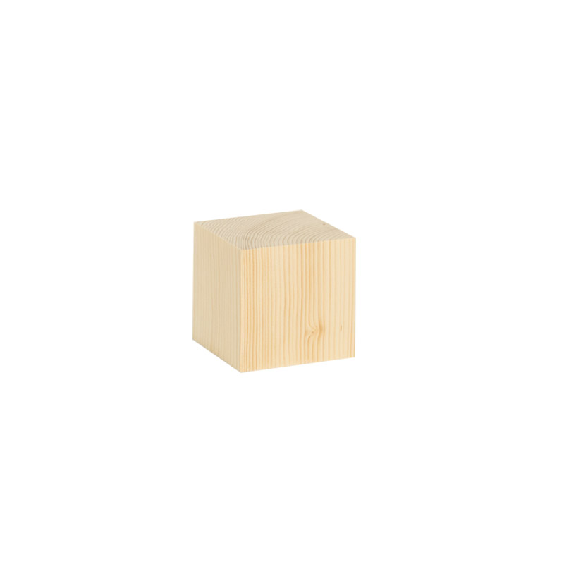 Square display platform in solid pine 8 x 8 x 3cm