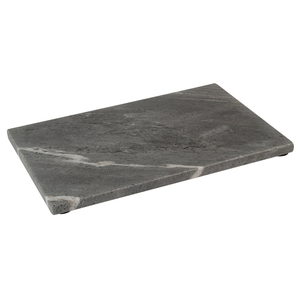 Square grey marble presentation slab