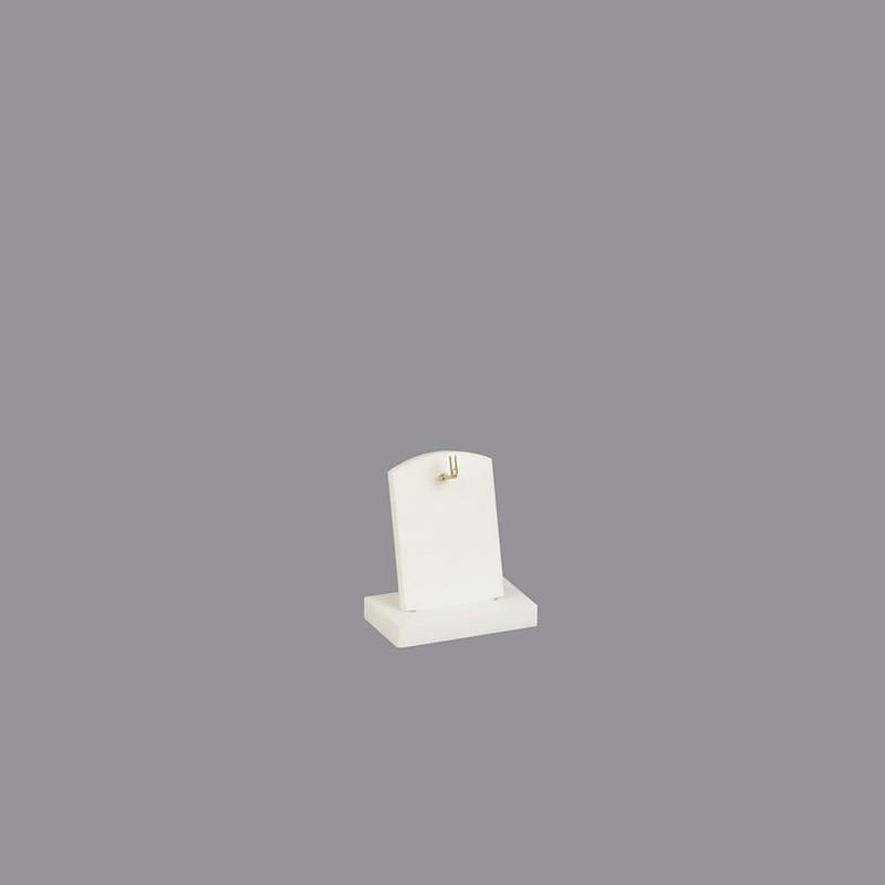 Matt white plexiglass portable display for pendant, straight hook - For labels