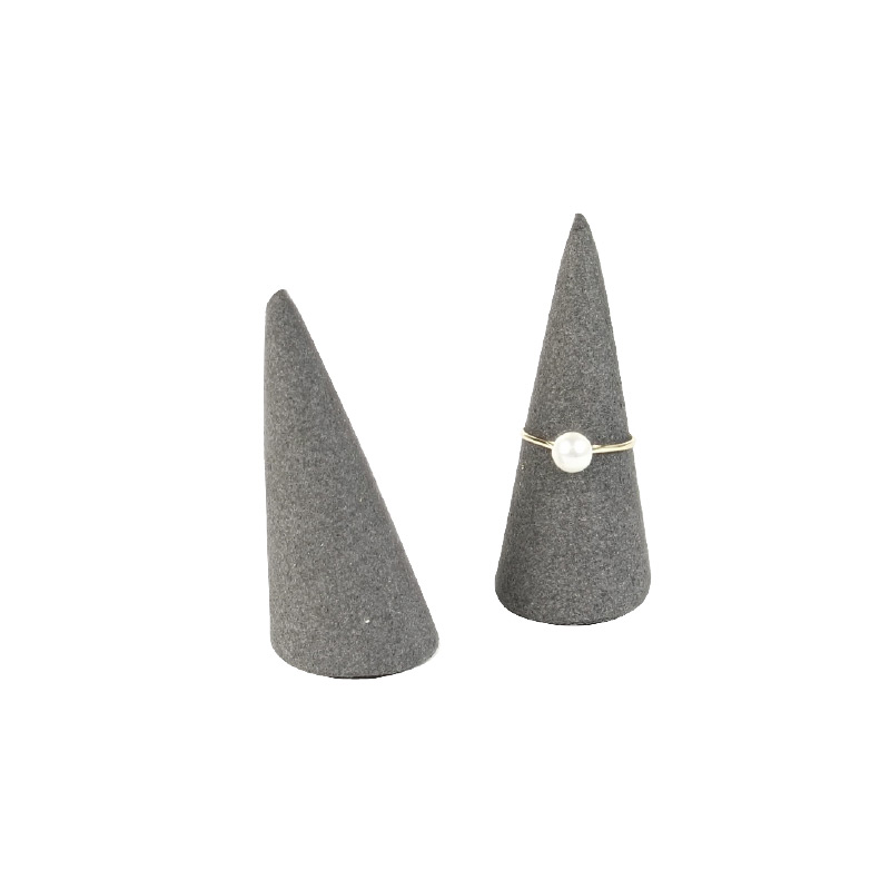 Ring cones in anthracite grey microfibre and resin (x2)