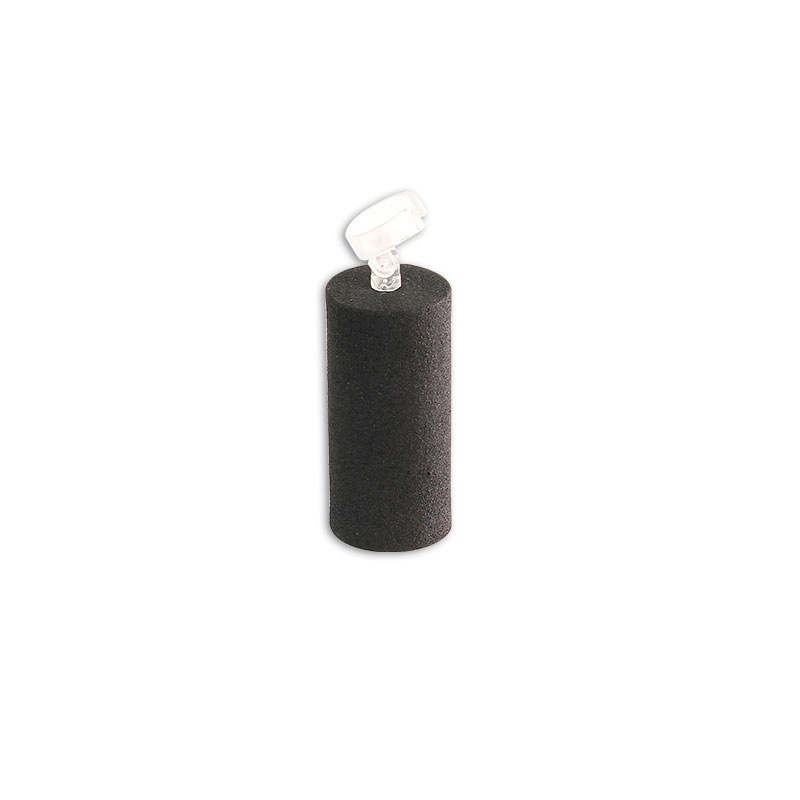 Round black granite finish metal ring holder 8.5 cm tall