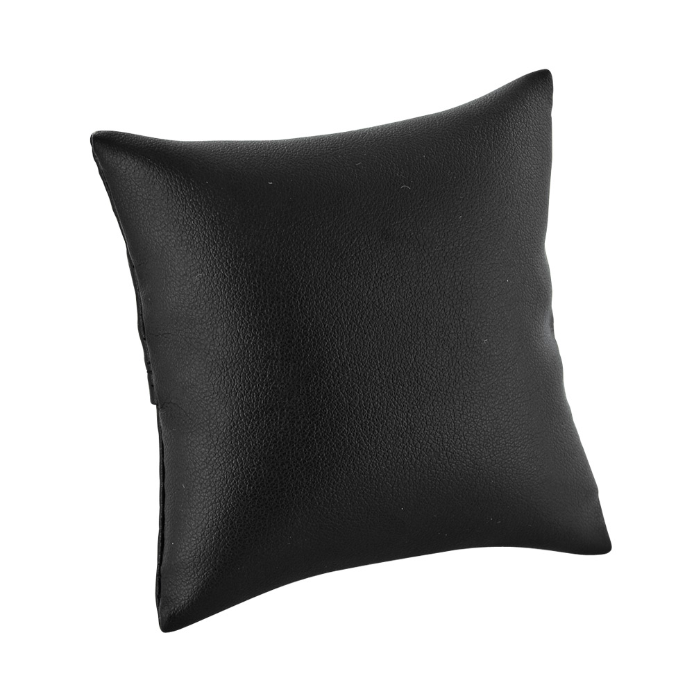 Black leatherette bracelet pillow