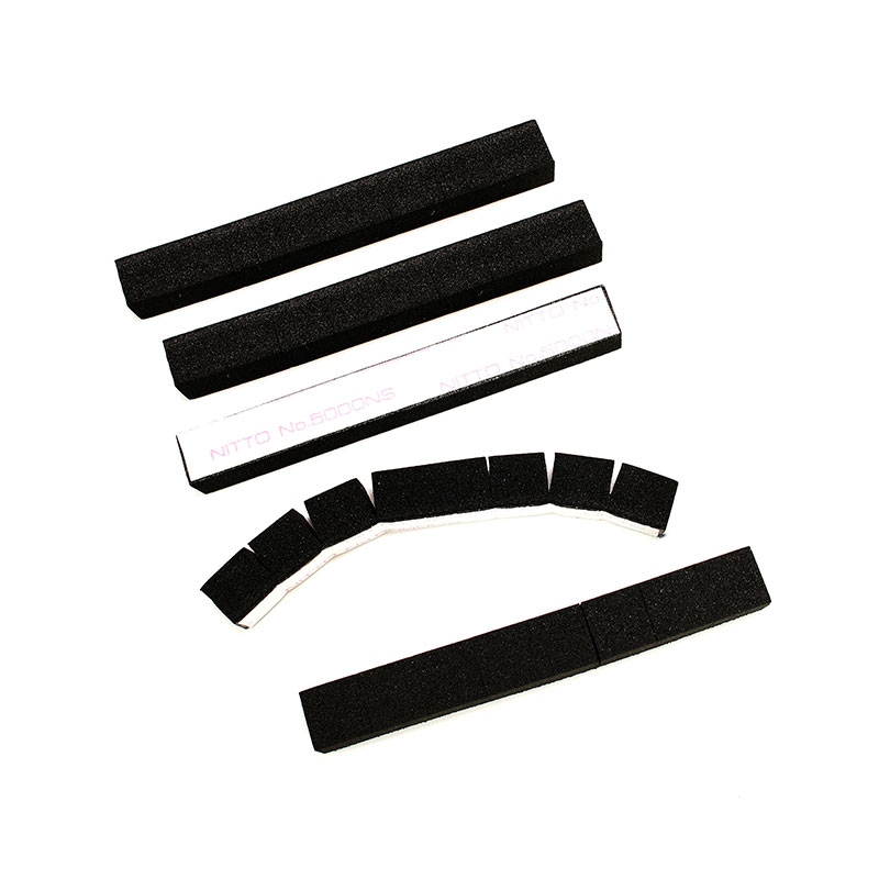 Black self-adhesive pre-cut foam display aids - 6 slits (x5)