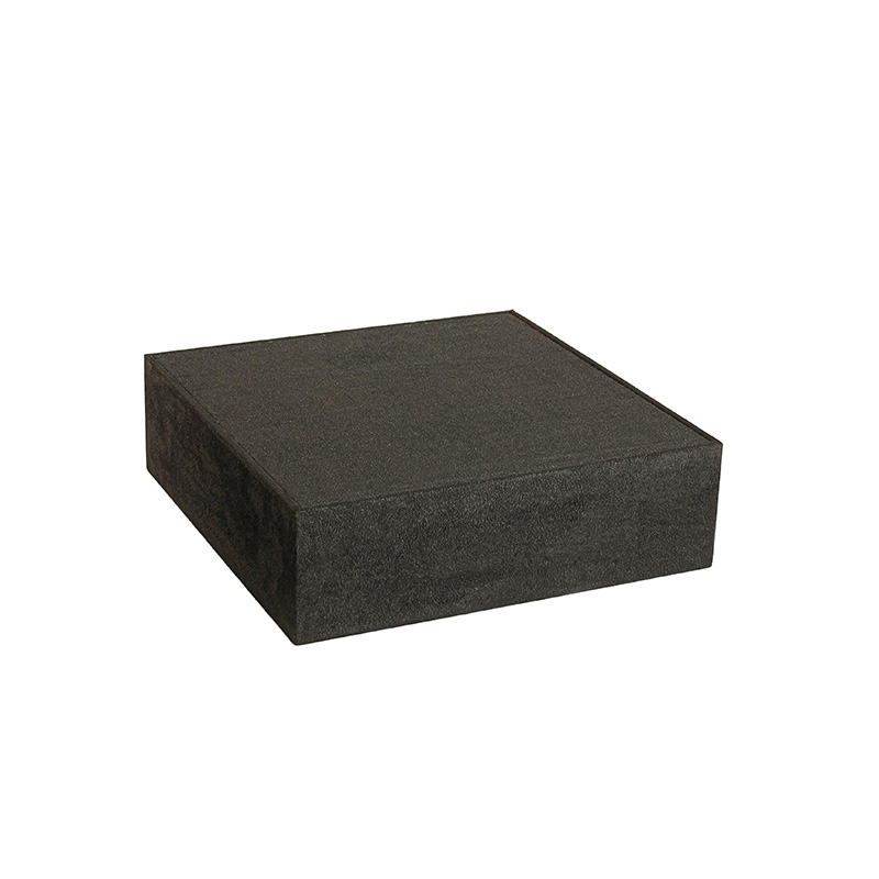 Display stand in black suede-look fabric - 20 x 20 x H 6cm