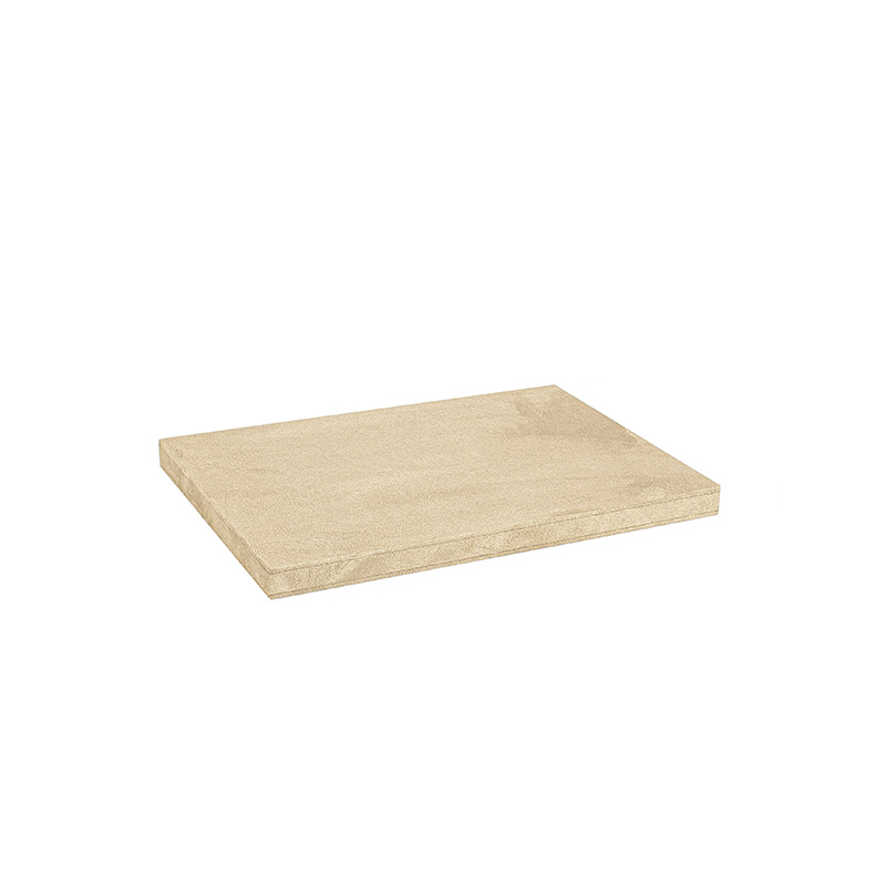 Display tray in beige suede-look fabric - 30 x 20 x H 2cm