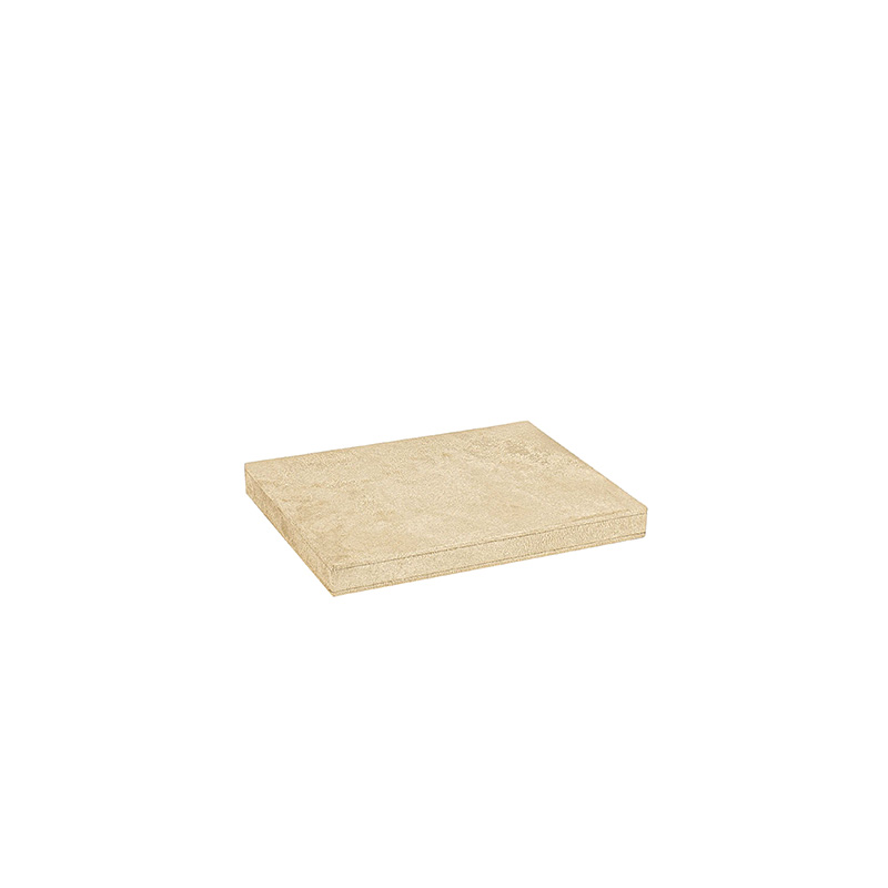 Display tray in beige suede-look fabric - 20 x 15 x H 2cm